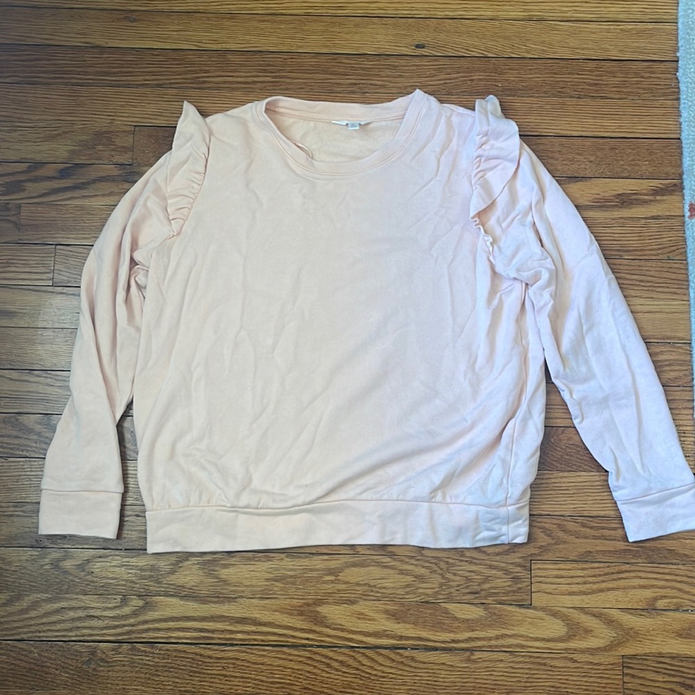 Ruffle sleeve Lauren Conrad sweatshirt